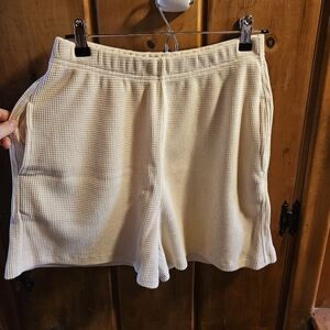 Noble Cream Organic Cotton Waffle Shorts, NWT